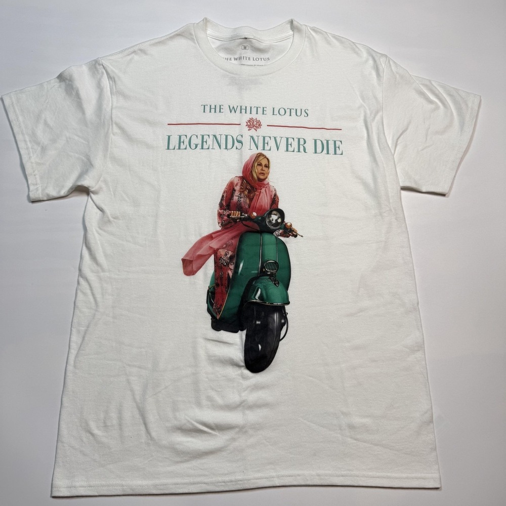 Official The White Lotus Shirt‎ Mens Medium White Legends Never Die Scooter  Tee